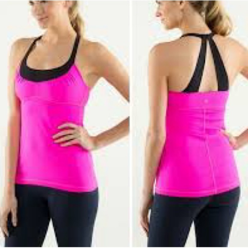 Lululemon Athletica Pink and Black Tank Top
